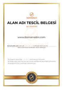 Alan adı tescil belgesi